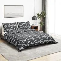 vidaXL Bettbezug vidaXL Bettwäsche-Set Grau 200x200 cm Baumwolle