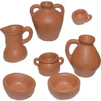 FADEDA Krippen-Zubehör 7x FADEDA Tongeschirr, Höhe in cm: 3,6