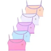 LOREZA Bustier 5er Set Mädchen Bustier Baumwolle - Strass- Bunt (Set, 5-tlg., 5er-Pack)