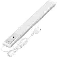 Oktaplex lighting LED Unterbauleuchte flach Unterbauleuchte Küche LED 40cm Alu 400lm 6W, Sensor für Gestensteuerung, LED, warmweiß, 3000K Lichtleiste Küche Alu mit Schalter