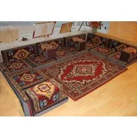 CaddeBuy Sofa Orientalische Sitzecke, Sark Kösesi, Henna-Dekokissen, Arabisches Sofa, 21 Teile