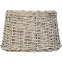 Clayre & Eef Lampenschirm Hängelampenschirm GREY WILLOW grau gewischt Rattan Lampenschirm im Lan