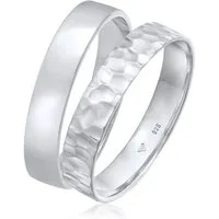 Kuzzoi Silberring Kuzzoi Ring Set Basic Gehämmert 925 Silber, Ring Set