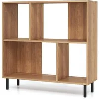 COSTWAY Bücherregal, mit 4 Fächern, Würfelregal 2 Ebenen, 90x30x90cm