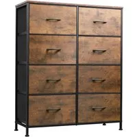 WLIVE Kommode mit 8 Schubladen, Schubladenkommode aus Holz und Metall (30 x 80,5 x 98 cm Kommode Schlafzimmer Wohnzimmer Flur), Schmaler Schrank mit viel Stauraum, Modern & Stabil