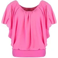 CLEO STYLE Chiffonbluse Damen Bluse 661 36-40 Pink