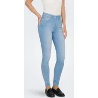 ONLY High-waist-Jeans ONLBLUSH HW SKINNY ANK DNM REA008 NOOS Bleach Wash für einen Faded-Look