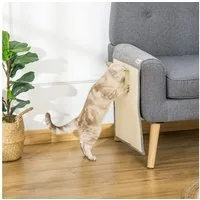 PawHut Kratzbrett 2er Kratzmatte, Sisal Kratzteppich für Katze, Katzenkratzmatte, (Kratzspielzeug, 2-tlg., Kratzstamm), Grau 130 x 45 x 0.3 cm
