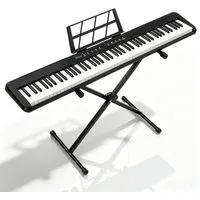 LALAHO Digitalpiano 88 Tasten E Piano halbgewichtete Tastatur Bluetooth, mit Aufnahmefunktion, Metronom & Stereolautsprechern