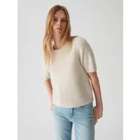 OPUS PANTS Kurzarmpullover PUMBA mit gebürsteter Textur Halbarm, extrem weicher Griff, schmal zulaufend