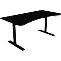 Arena Moto Gaming-Tisch, Black schwarz, höhenverstellbar auf Knopfdruck, vollflächiges Mauspad