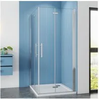 Duschparadies Dusch-Falttür 185cm Scharniertür Falttür Duschkabine Duschabtrennung Duschtür, 80x185 cm, Easyclean Sicherheitsglas, beidseitig montierbar