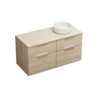 Burgbad Keramik Waschtisch-Set Eqio Eiche Dekor Cashmere/Alpinweiss, SGUW120RF3180C0001 SGUW120RF3180C0001