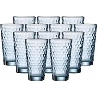 Ritzenhoff & Breker Longdrinkglas Favo Longdrinkgläser 400 ml 12er Set, 12-tlg., Glas