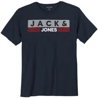 Jack & Jones Rundhalsshirt Jack&Jones Logo T-Shirt Übergröße navy JJECORP