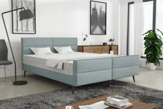 Polsterbett Doppelbett CREMONA 180x200cm Komplettset Stoff Gemma Eisblau