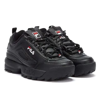 Mens Womens Fila Disruptor II Premium-Trainer - (Schwarz / Weiß / Fila Rot)