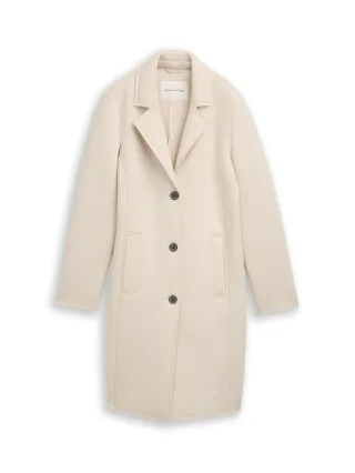 Tom Tailor - Scuba Mantel mit Eingriffstaschen sand stone beige - Gr. - M