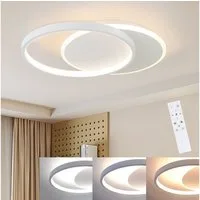 Nettlife LED Deckenleuchte schwarz mit 2 Ring Dimmbar deckenlampe rund, Dimmbar, LED fest integriert, Warmweiß, Kaltweiß, Neutralweiß, Wohnzimmer Schlafzimmer Küche Flur Esszimmer