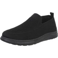 Coolwalk Herren Slip-On Schuh aus atmungsaktivem Stoff für Alltag Slipper (89951958) Flach Sneakers in Schwarz