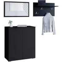 OTTO home Garderoben-Set PARIS/ TOKYO, (Komplett-Set, 3-St), Kompaktgarderobe Breite 150cm mit Spiegel für Ihren Eingangsbereich