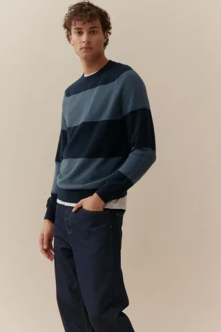 BASEFIELD - Rundhals Pullover smoky blue - Gr. - XXL