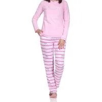 Normann Pyjama Normann Damen langarm Pyjama in Katzen Optik – auch in Übergröße
