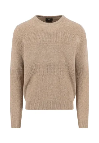 FYNCH-HATTON - O-Neck, structure, Lambswool*RWS taupe - Gr. - XL