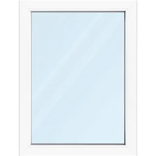 Fenster 75x100 cm, Kunststoff Profil aluplast IDEAL® 4000, Weiß, 750x1000 mm, einteilig festverglast, 2-fach Verglasung, individuell konfigurieren