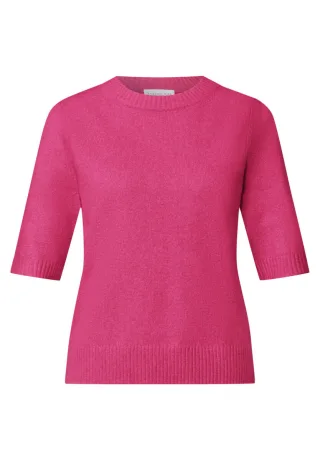 Street One - Kurzarm-Strickpullover pink - Gr. - 36