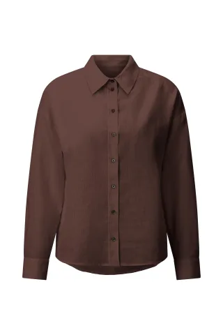 Rich & Royal - Linen Blouse coconut bark - Gr. - 42