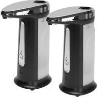 Casativo Seifenspender Sensor Seifenspender automatisch kontaktlos 400ml Infrarot Edelstahl, (2-tlg), tropffreie Dosierung/Infrarot-Sensorik/Sichtfenster-Anzeige