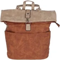 MIRROSI Tagesrucksack Damen auch als Crossbody Bag 2 in 1, Elegant (32x(38+8)x12cm - Kompakte Größe), aus hochwertigem Kunstleder, Rucksack, Daypack