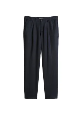 Marc OPolo Casual - Leinenhose Model Osby Jogger pleats Dark Navy - Gr. - 32