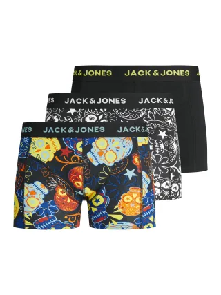 JACK&JONES - JACSUGAR SKULL TRUNKS 3 PACK NOOS JNR Black - Gr. - 152
