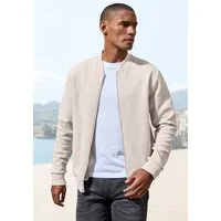 John Devin Sweatjacke aus Struktur-Qualität, relaxed fit in Struktur-Qualität, mit Reißverschluss