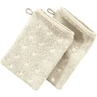 Möve Waschhandschuh Waschhandschuh "Quadretti" 2er-Pack, Frottier, Walk-Frottier Uni
