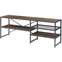 en.casa TV-Regal, »Västiarharg« Metallgestell 120x30x46 cm Schwarz/Walnussoptik