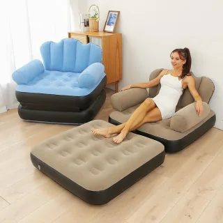 Xmund 2 in 1 Outdoor Inflatable Sofa For Adults With Foot-operated Air Pump, Multifunctional Inflatable Lazy Sofa Bed Fo
