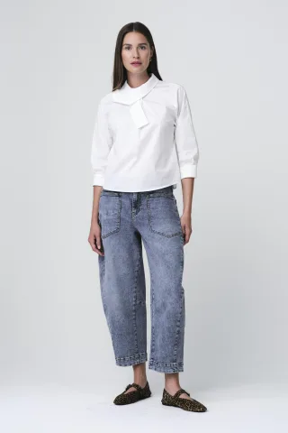 Jane Lushka - Fiorella cotton mix blouse off white - Gr. - M