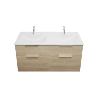 Burgbad Mineralguss Waschtisch-Set Eqio Eiche Dekor Cashmere/Alpinweiss, SEYW122F3180C0001 SEYW122F3180C0001