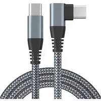 Kevin Frotscher (FroShop) 60W USB-C auf USB-C Schnellladekabel 0,5 m 90° Winkelstecker Nylon Smartphone-Ladegerät (geflochten 480 Mbps Daten, für Samsung iPhone iPad Xiaomi Lenovo Huawei Tablet - Schwarz)