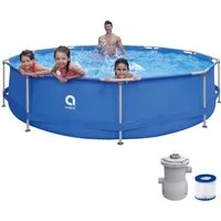 Avenli Rundpool Swimmingpool 366 x 76, Set Fassungsvermögen 6125 l, Korrosionsschutzbeschichtung, mit Filterpumpe