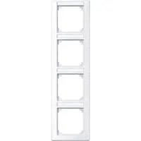 Rahmen vierfach mit Beschriftungsträger, Typ 470425, Abdeckrahmen, M-SMART System M weiß (glänzend), Retail