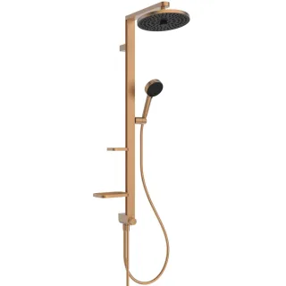 Ideal Standard Duschsystem Ceratwist Alu+ ohne Arm., mit 2 Ablagen,2-fach-Handbrause und 2-fach-Kopf BD585BR