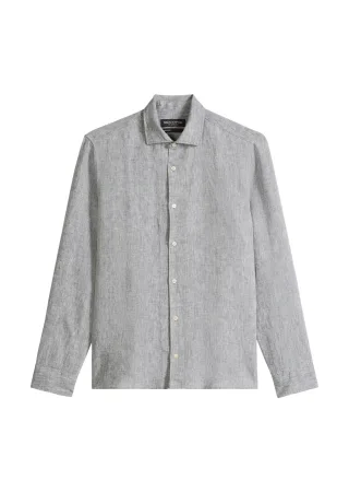Marc OPolo Casual - Haifischkragen-Hemd shaped Medium Blue - Gr. - L