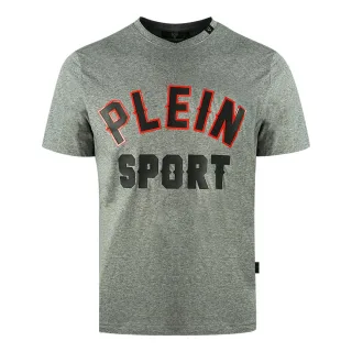 Plein Sport Block-Logo Graues T-Shirt