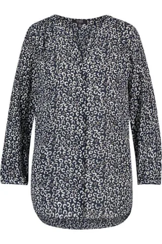 Biesenbluse mit Animal-Print | Toro-Kat