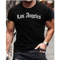 RMK T-Shirt Herren Shirt Rundhals Sommer Basic "Los Angeles LA" aus Baumwolle