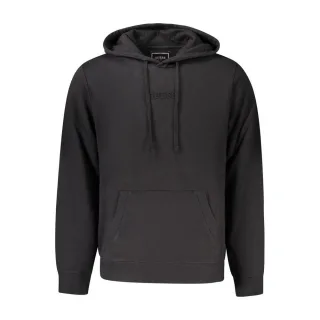 Guess Jeans Schwarzer Hoodie für Herren aus Bio-Baumwolle